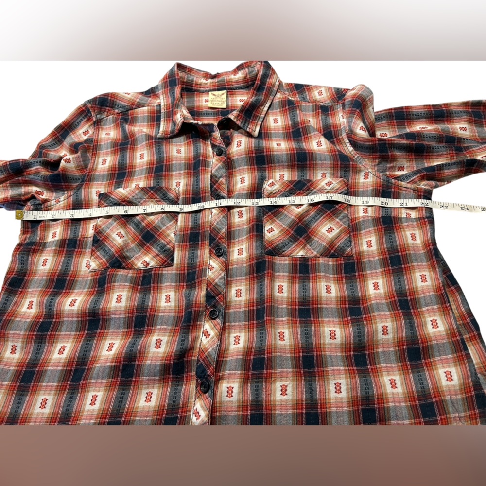 Faded Glory Red and Blue Plaid Button-Up Shirt - Picture 8 of 10